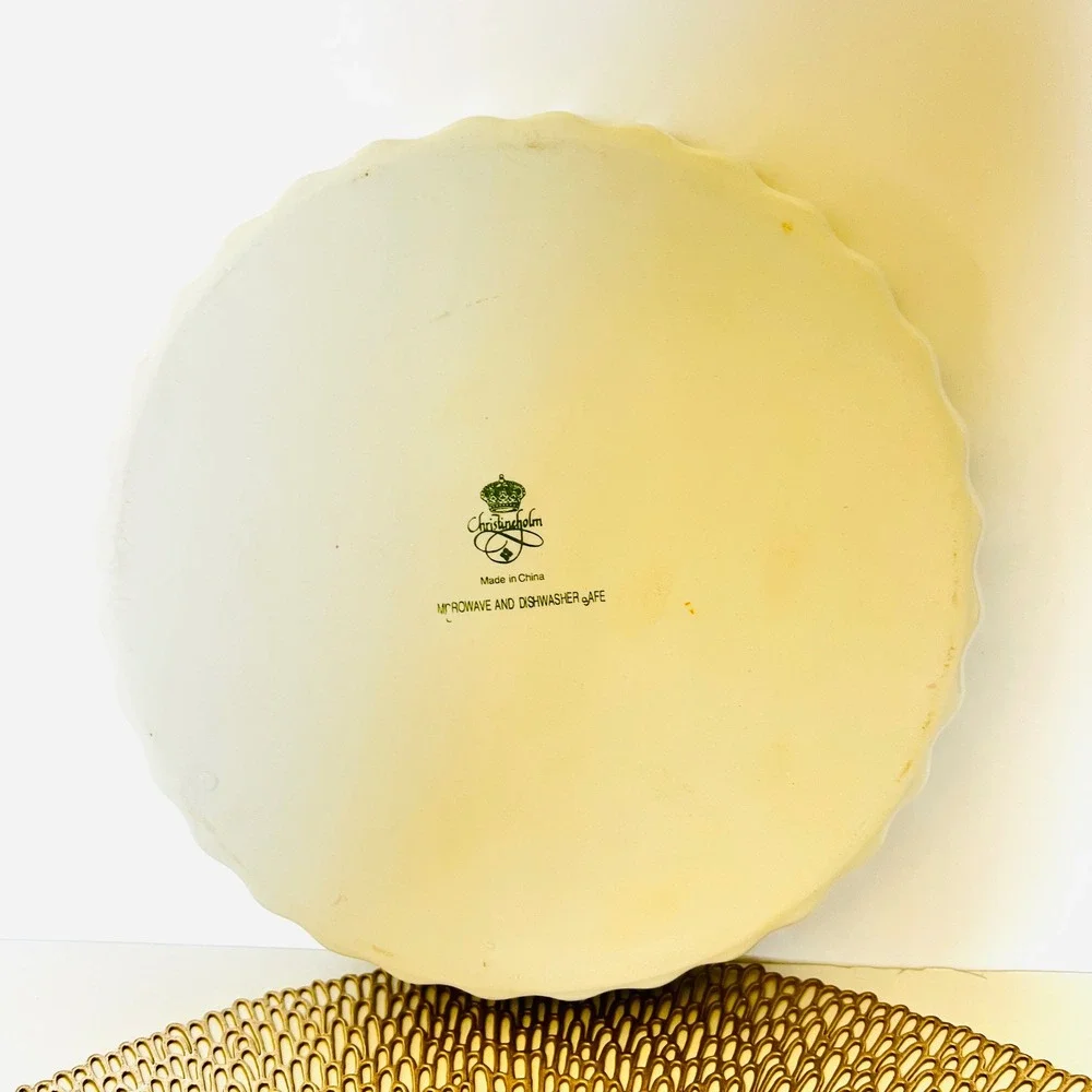 Christineholm Rose Quiche Dish Tart Pan Fluted Edges Cottagecore Floral‎ Design